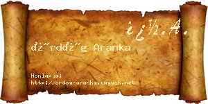 Ördög Aranka névjegykártya